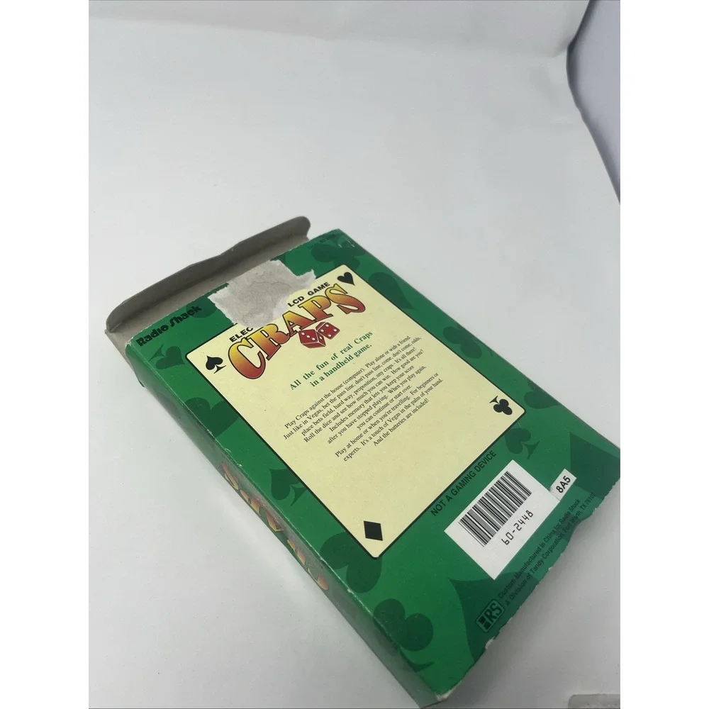 Vtg RADIO‎ SHACK Handheld Electronic Craps Game Tested In Box,Instruction 1996